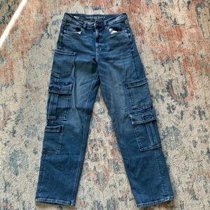 American Eagle Super High Rise Straight Cargo Jeans 8